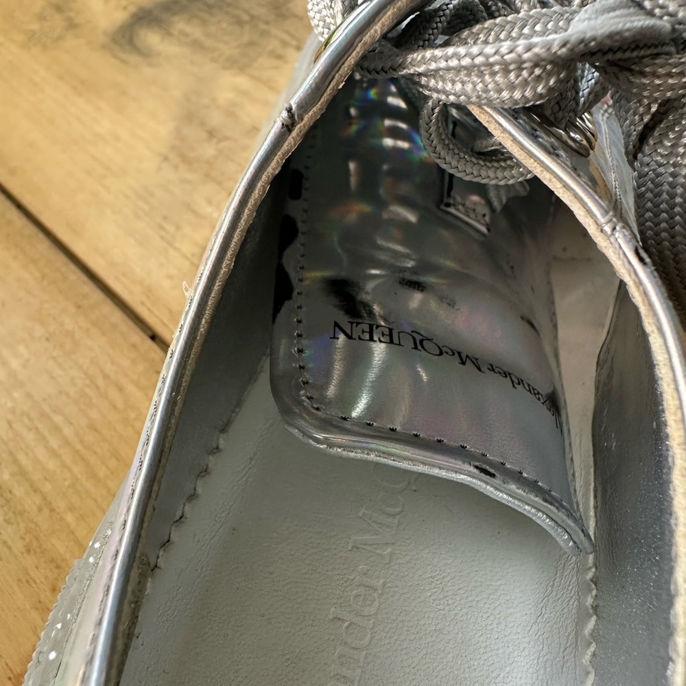 Alexander McQueen Tread Slick Iridescent Sparkle Translucent Sneaker Boots 38 - Picture 3 of 11